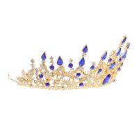 KOCKSHION Couronne Baroque Strass Bleue pour Mariage et Fête Accessoire Cheveux Élégant et Décoration Tête Princesse Adulte
