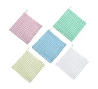 KOCKSHION Débarbouillettes en Coton pour Bébé, Mousseline Absorbante, Lot 5 Pièces, Multi-couleurs, Douceur et Absorption Élevées, Soin Délicat Visage Bébé, Usage Quotidien