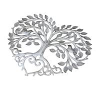 KOCKSHION Décoration Murale en Métal 30x25 Cm Arbre de Vie Forme Cœur, Ornement Mural en Fer Forgé pour Intérieur et Jardin, Applique Murale Artisanale Déco Maison et Bureau