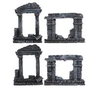 KOCKSHION Ensemble de 4 Colonnes Romaines Décoratives en Résine pour Aquarium, Petites Tailles Étroites et Larges, Décoration Artificielle de Micro-paysages Aquatiques, Ornement Intérieur