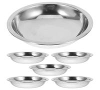 KOCKSHION Ensemble de 6 Petites Assiettes à Sauce en Acier Inoxydable 8 Cm, Plats Ronds pour Assaisonnement, Sauces et Condiments, pour Apéritifs et Restauration Maison