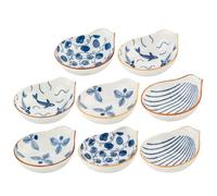 KOCKSHION Ensemble de 8 Mini Soucoupes en Céramique pour Sauces à Trempette Design Bouche Profonde, Décoration Élégante pour Table à Manger la Maison