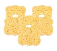 KOCKSHION Éponge Cellulose Naturelle 3pcs Confortable et Douce pour Bain, pour Adultes et Bébés, Couleur Jaune Plusieurs styles