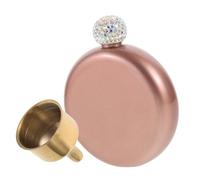 KOCKSHION Flasque à Vin Portable Acier Inoxydable avec Couvercle Diamant Flacon pour Femmes Rose pour Camping Activités de Plein Air