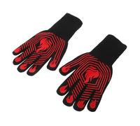 KOCKSHION Gants BBQ Résistants Chaleur C avec Isolation Thermique Longue Antidérapants pour Cuisson Grillades Four et Micro Ondes Protection Avant Bras Ergonomique pour Cuisine et Barbecue