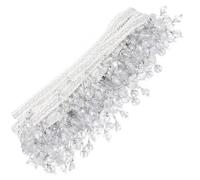 KOCKSHION Garniture Perlée pour Rideau Blanc 9 Cm en Fil de Polyester, Bordure à Franges Perlées Multifonctionnelle pour Décoration de Rideaux et Accessoires de Couture DIY