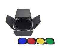 KOCKSHION Kit de Filtres Couleur pour Lampe de Photographie 18 CM Déflecteur à 4 Volets Grille Alvéolée et 4 Filtres Gel Accessoire pour Flash et Éclairage Studio Professionnel