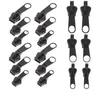 KOCKSHION Kit de Réparation Fermeture Éclair 18pcs Curseurs de Remplacement Noirs en Plastique Surface Lisse Facile à Installer pour Bottes et Vestes