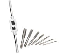 KOCKSHION Kit de Taraudage Filière 8 Pièces en Acier Allié Argenté pour Correction de Fixation et Perçage, Outils à Main pour Plastique et Voiture