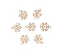 KOCKSHION Lot de 10 Pendentifs Flocon de Neige en Alliage Or, Charme Délicat Vintage, Accessoire pour Décoration Sapin de Noël et Fabrication de Bijoux