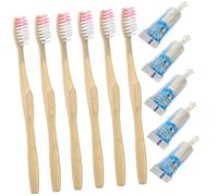 KOCKSHION Lot de 10 Set de Set de Kits Brosse à Dents Jetable Dentifrice Mini en Plastique, pour Voyage D'affaires et Déplacements en Hôtel Couleur Aléatoire