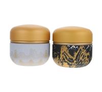 KOCKSHION Lot de 2 Boîtes à Thé Rondes en Métal Style Japonais, Faciles à Utiliser pour Rangement, Emballage Boutique de Thé ou Décoration Maison
