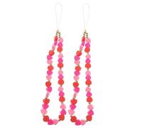KOCKSHION Lot de 2 Breloques Téléphone Portable Perles en Pâte Polymère Cœur, Cordons Suspendus Décoratifs pour Femmes, Légers, Compacts, Taille Standard, Couleur Rose, Accessoires Mode
