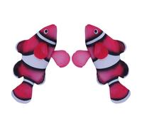 KOCKSHION Lot de 2 Poissons-Clowns Flottants en Silicone Rouge Décorations Artificielles pour Aquarium D’Eau Douce et Marine Figurines Flottantes Réalistes pour Décoration sous-Marine