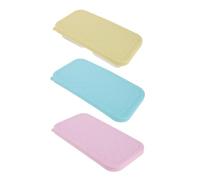 KOCKSHION Lot de 3 Boîtes à Goûter en Acier Inoxydable pour Garçon et Filles avec Couvercle en Silicone, Double Compartiment Portable et Réutilisable, pour L'école Activités en Plein Air