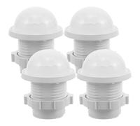 KOCKSHION Lot de 4 Coques de Capteur du Corps Humain en Plastique Blanc, Boîtier de Détecteur Infrarouge Résistant à Haute Température, Couvercle de Protection à Vis pour Systèmes