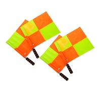 KOCKSHION Lot de 4 Drapeaux D'arbitre Imperméables en Tissu et Alliage D'aluminium Légers et Faciles à Transporter pour Match de Football en Extérieur Rouge et Jaune