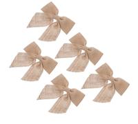 KOCKSHION Lot de 5 Nœuds en Jute Faits Main pour Décoration de Mariage et Noël, Couleur Kaki, Atmosphère Festive, Ornements Élégants pour Table et Sapin