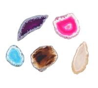 KOCKSHION Lot de 5 Pendentifs en Agate Décorative Trou, Forme Aléatoire, Effet Décoratif Élégant pour Colliers et Projets de Création de Bijoux