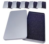 KOCKSHION Lot de 6 Boîtes de Rangement en Fer-blanc 170x90x15 Mm Argentées Couvercle Plat, Organisateur Portable Métallique pour Étuis de Téléphone et Écrans en Verre Trempé, Boîte