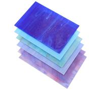 KOCKSHION Lot de 6 Feuilles de Verre Coloré en Mica Texture Ondulée, Découpables, pour Mosaïque de Verre Cathédrale et Décoration Murale de Noël Couleur Aléatoire