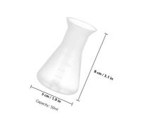 KOCKSHION Lot de 8 Fioles Erlenmeyer en Plastique Conique 50 Ml Graduées à Col Étroit pour Laboratoire, Flacons D'expérience Polyvalents sans Bouchon pour Mesures Précises et Réactions