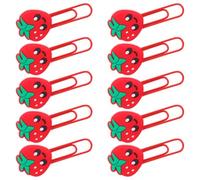 KOCKSHION Marque-pages Fraise en PVC Imperméable, 30 Pièces, Trombones Décoratifs Rouge, Marque-page Trombone Original à Motif Dessin Animé pour Livres et Planners, pour Enseignants
