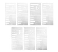 KOCKSHION Modèle de Règle en Plastique Pet Blanc 7 Pièces pour Garçon et Filles, Lavable et Réutilisable, Pochoir de Mesure de Hauteur Précis pour Peinture Murale et Design DIY