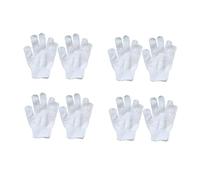 KOCKSHION Moufles de Bain Exfoliants Garçon et Filles, Lot 8 Pièces, Gommage Corporel Doux, Cinq Doigts en Nylon Blanc, Nettoyage en Profondeur pour Fille et Garçon, Usage Bain Quotidien