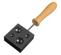 KOCKSHION Moule en Graphite à 4 Cavités Demi-Sphériques Outil de Soufflage de Verre pour Moulage de Boules Résistant à Haute Température Taille Compacte Manche Court pour Verriers et