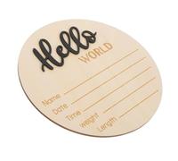 KOCKSHION Panneau Rond Annonce de Naissance en Bois Foncé, Surface Lisse et Design Délicat, pour Prendre des Photos et Enregistrer le Nom du -né