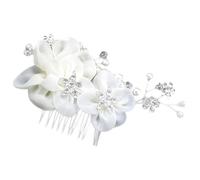 KOCKSHION Peigne Blanc en Alliage avec Fleurs Délicates, Accessoire de Cheveux Élégant et Facile à Mettre pour Mariage ou Fête Mariée