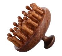 KOCKSHION Peigne De Massage Chevelu Bois Naturel à Dents Larges Concept Innovant Disque Stimule Santé Chevelu Pellicules Pour Cheveux Secs Et Mouillés Usage Portable