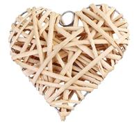 KOCKSHION Pendentif Suspendu en Osier Tressé de Cœur Beige 10 Cm Décor Rustique pour Mariage et Ambiance Festive