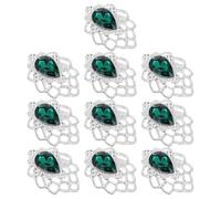 KOCKSHION Pendentifs Feuilles Solide et Faciles à Utiliser Vert en Alliage et Acrylique Lot de 10 pour Création de Broches et Collection Personnelle