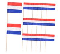 KOCKSHION Pics Décoratifs Drapeau Pays- en Bois 100 Pièces, Cure-dents Alimentaires Multicolores, Accessoires pour Décoration de Gâteaux et Desserts, Fête à Thème et Buffet