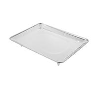 KOCKSHION Plateau avec Pieds Antidérapants en Acier Inoxydable Surface Rectangulaire Concave et Bords Légèrement Relevés pour Balance Électronique pour Pesée en Laboratoire ou Commerce
