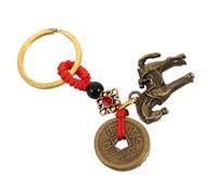 KOCKSHION Porte Clé Feng Shui Laiton pour Voiture Pendentif Cheval à Suspendre Au Rétroviseur pour Attirer la Richesse et Protéger Conducteur