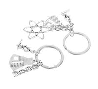 KOCKSHION Porte-Clés Biologie Chimie Lot de 2, Mini Microscope et Structure Moléculaire Adn en Alliage Solide, pour Remise de Diplôme et Usage Scolaire