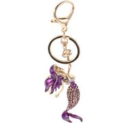 KOCKSHION Porte-clés en métal sirène pourpre, pendentif décoratif unique, petit et léger, aide à retrouver les clés, pour sacs et clés