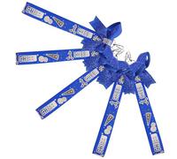 KOCKSHION Porte-clés Nœud Bleu en Tissu Accessoires Mignons Lot de 5 avec Ruban pour Paquet et Porte-clés , pour Cheer Bag Filles