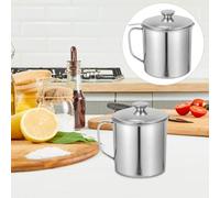 KOCKSHION Pot à Huile Filtrant 18L en Acier Inoxydable 410 avec Filtre à Mailles Fines et Poignée en Acier Récipient à Graisse de Bacon Pratique Cuisine Bidon de Cuisson Solide