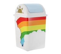 KOCKSHION Poubelle Arc-ciel Créative Corbeille Adorable et Pratique pour Bureau et Chambre Garçon Fille Conteneur à Déchets Réutilisable et Facile à Nettoyer Compacte pour Cuisine et Salle