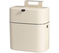 KOCKSHION Poubelle Suspendue sans Perçage 12l Cuisine et Salle de Bain, Poubelle de Placard Murale Couvercle Hermétique, Couleur Beige Clair, Solution Pratique Tri des Déchets