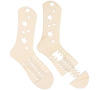 KOCKSHION Présentoir de Bas en Bois 2pcs pour Tricotage et Crochet, Modèle de Chaussette Soi-même, Support en Bois Beige pour Forme