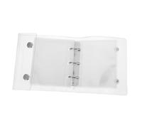 KOCKSHION Protège-cahier A8 Transparent avec Mini Classeur à 3 Anneaux, Couverture Souple en PVC, 21 Pièces, 1 Couverture à Bouton-pression Argentée et 20 Pochettes Perforées, pour voyage