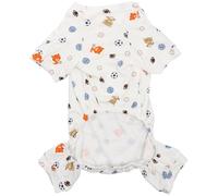 KOCKSHION Pyjama pour Chien de Dessin Animé Facile à Enfiler Respirant pour Chien de Compagnie Vêtements de Couchage pour Animaux de Compagnie, Coton, Blanc, Taille L Marche Photos