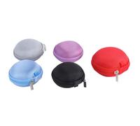 KOCKSHION Sacoche de Rangement Ronde pour Écouteurs et Câbles Fermeture Éclair, Légère en Eva, Lot de 5 Pièces pour Organiser Accessoires Électroniques