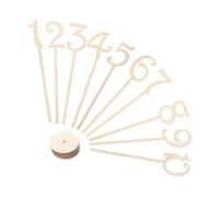 KOCKSHION Set de 10 Numéros de Table en Bois Naturel avec Base Ronde Beige pour Mariage ou Décoration Maison, Support pour Assignation de Sièges