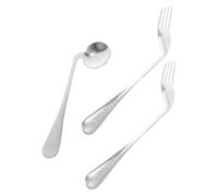 KOCKSHION Set Ustensiles Inox Coudés Pour Personnes Âgées Cuillère Auto-alimentée Ergonomique Avec Fourchettes Courbées Aide Au Repas Pour Patients Et Facile à Nettoyer